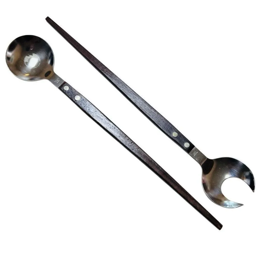 MCM- Rosewood Handle SALAD SERVING SET - Japan - S.0808